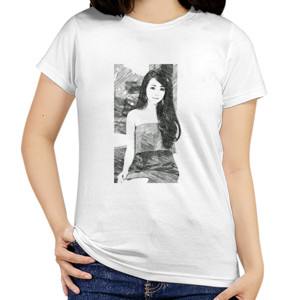 Kaos 9.front_Beauty_woman_sket_pencil_white