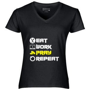 Kaos Kaos Muslim Islami Eat Work Pray Repeat