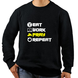 Jaket Sweater Kaos Muslim Islami Eat Work Pray Repeat