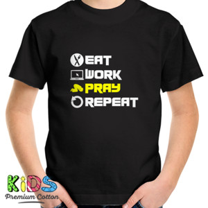 Kaos Kaos Muslim Islami Eat Work Pray Repeat