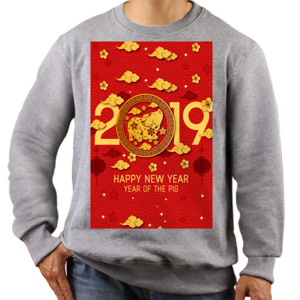 Jaket Sweater Tahun Baru Pig 2019