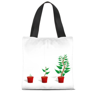 Tas Tote Fullprint Benih bertumbuh