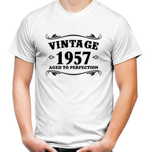 Kaos Distro Birthday Vintage 1957 Aged to Perfection
