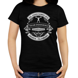 Kaos ASIAN GAMES 2018 - ANGKAT BESI WHITE RETRO