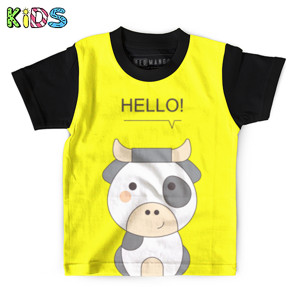 Kaos Anak Full-Print Sapi yang lucu