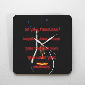 Jam Dinding Jam dinding persegi quote