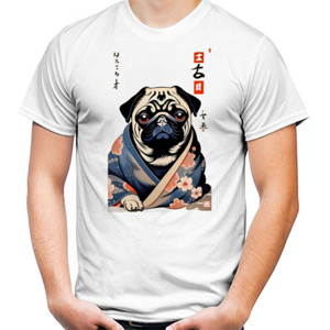 Kaos ukiyo-e pug dog