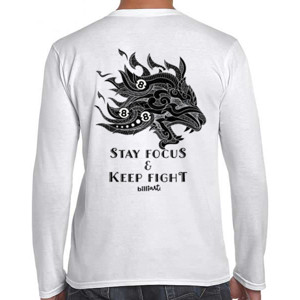 Kaos Dragon Head Stay Focus n Keep Fight Hoodie