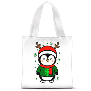 Tas Tote Fullprint Winter Penguin