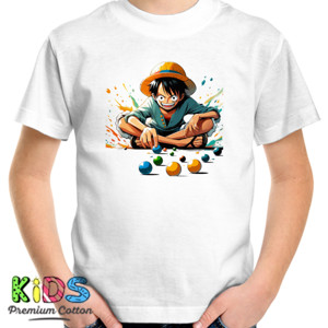 Kaos Luffy Bermain Kelereng