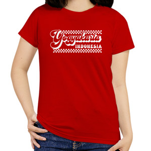 Kaos Yogyakarta Tipografi Retro Putih