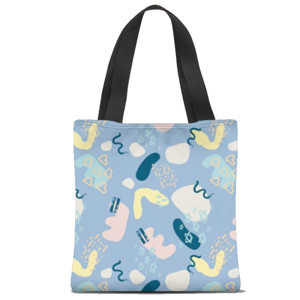 Tas Tote Fullprint Free Style in Baby Blue