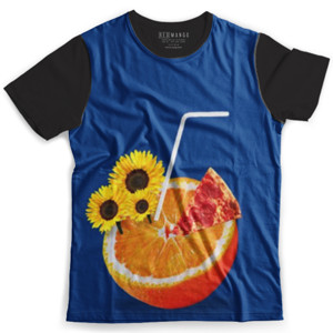 Kaos Fullprint Orange Pizza Flower
