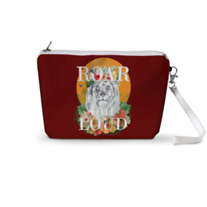 Pouch Trapesium Roar Out Loud, Lion on orange moon