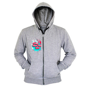 Hoodie Zipper Watercolor New Year 2021