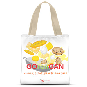 Tas Tote Fullprint Edisi Gorengan dan Es Teh Manis 