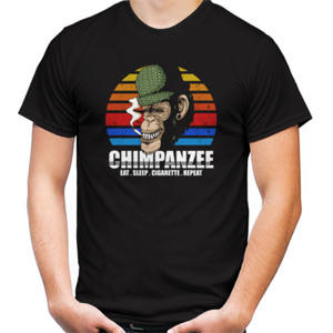 Kaos Baju Chimpanzee smoke retro