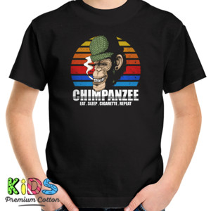 Kaos Baju Chimpanzee smoke retro