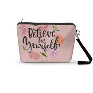 Pouch Trapesium Dompet Custom kata-kata english