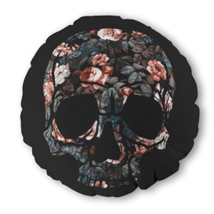 Bantal Bulat A Skull of Flowers