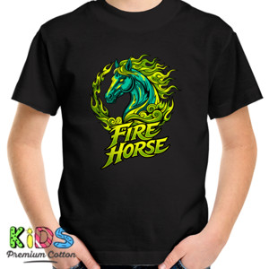 Kaos Fire Horse T-Shirt | Flaming Horse Artwork | Stree