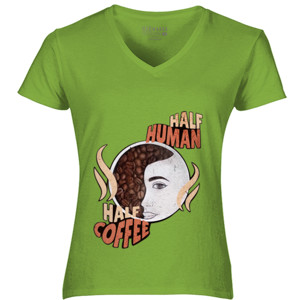 Kaos half human, half coffee