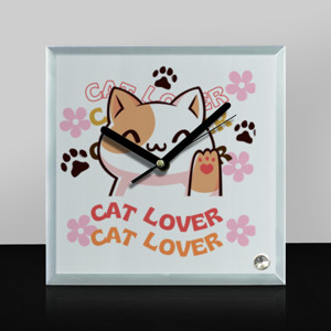 Jam Meja JAM MEJA PERSEGI LUCU - CAT LOVER