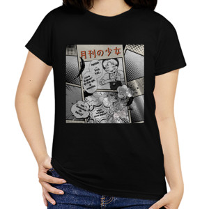 Kaos T-shirt Comic Fiksi 2 cewek O-neck