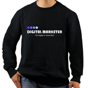 Jaket Sweater Kaos Digital Marketer Hitam