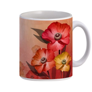 Mug Gelas Bunga cantik