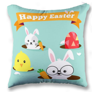 Bantal Happy Easter Cute Chicken Bunny Egg