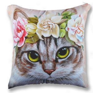 Bantal Cute Cat Wreath 01
