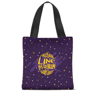 Tas Tote Fullprint tote bag sosmed - instagram,line,facebook,snapchat