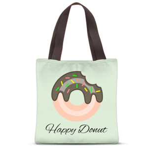 Tas Tote Fullprint Happy Donut Tote Bag