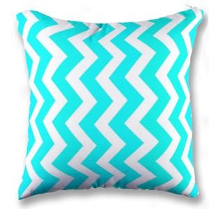 Bantal Sofa Custom Zig Zag Tosca White (Chevron Pattern)