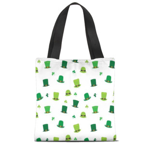 Tas Tote Fullprint St Patrikcs hat and clover Pattern