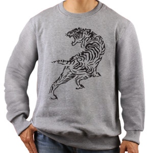 Jaket Sweater Tiger Line Art 