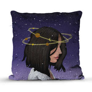 Bantal Ajaib Women Galaxy - Sequin Pillow Square
