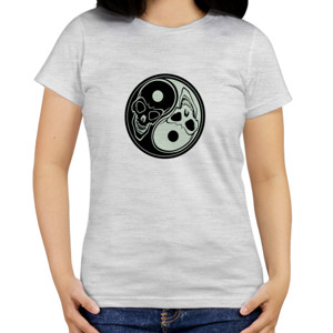 Kaos Halloween Skull Yin Yang