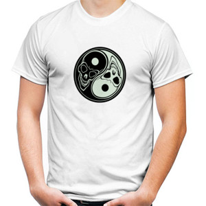 Kaos Halloween Skull Yin Yang