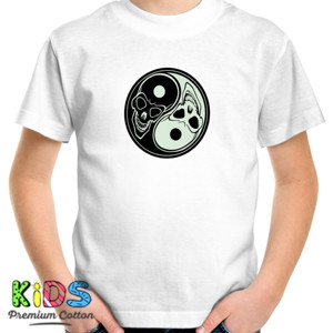 Kaos Halloween Skull Yin Yang