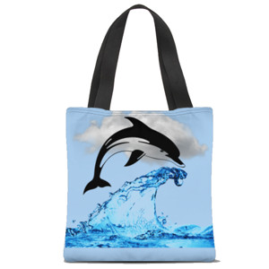 Tas Tote Fullprint Dolphin in the Sea