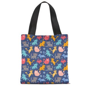 Tas Tote Fullprint COLORFULL CATS