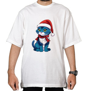 Kaos Oversize Kaos edisi natal cute cat