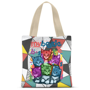 Tas Tote Fullprint Poome My Bestie Cat's Family