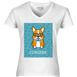 Kaos V-Neck Shirt - Corgeek