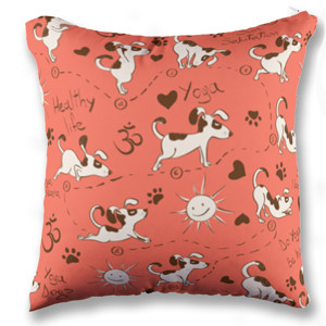 Bantal Yoga Dogs (Coral)