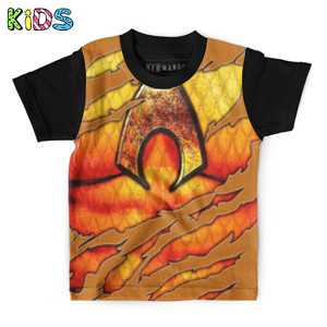 Kaos Anak Full-Print Baju Kaos Anak Murah Aquaman Ripped Chest Inspired