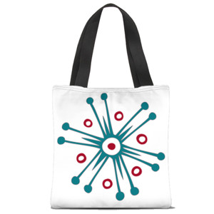 Tas Tote Fullprint Merah Biru Nordik