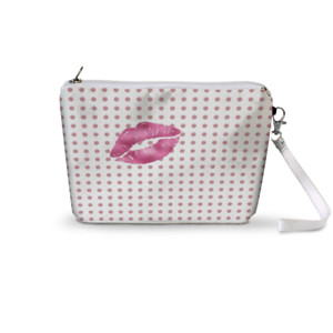 Pouch Trapesium Lip Polkaots Pink 
